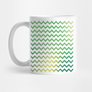 Chevron Stripes Natural Green and Yellow Gradient Mug